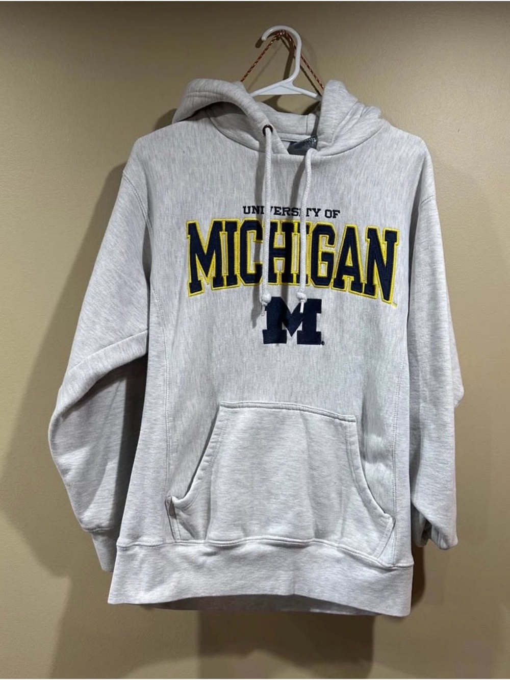 Knights Apparel Light Gray Michigan Logo Hooded Sweatshirt
